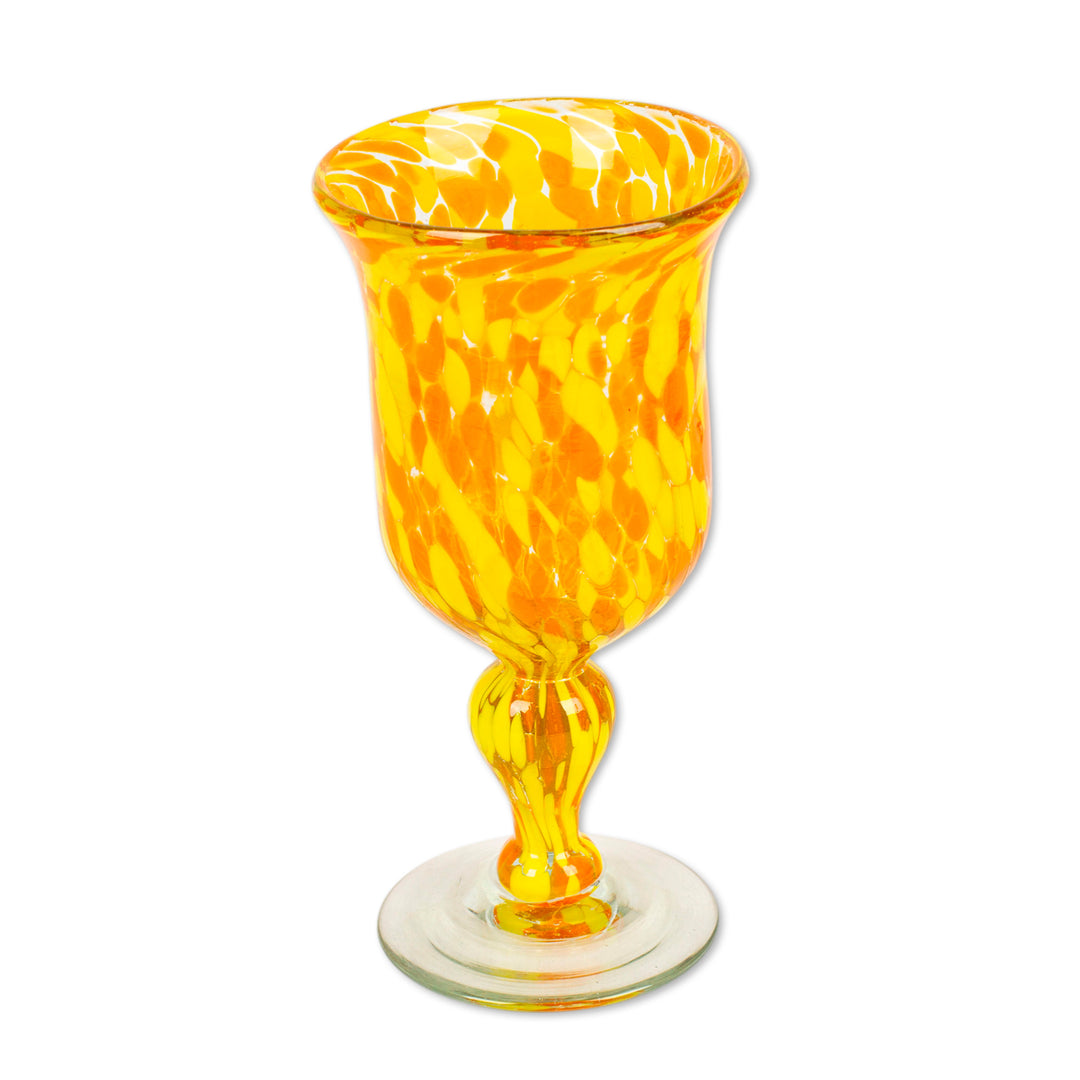 Handblown Glass Recycled Cocktail Drinkware (Set of 4) - Sun Celebration
