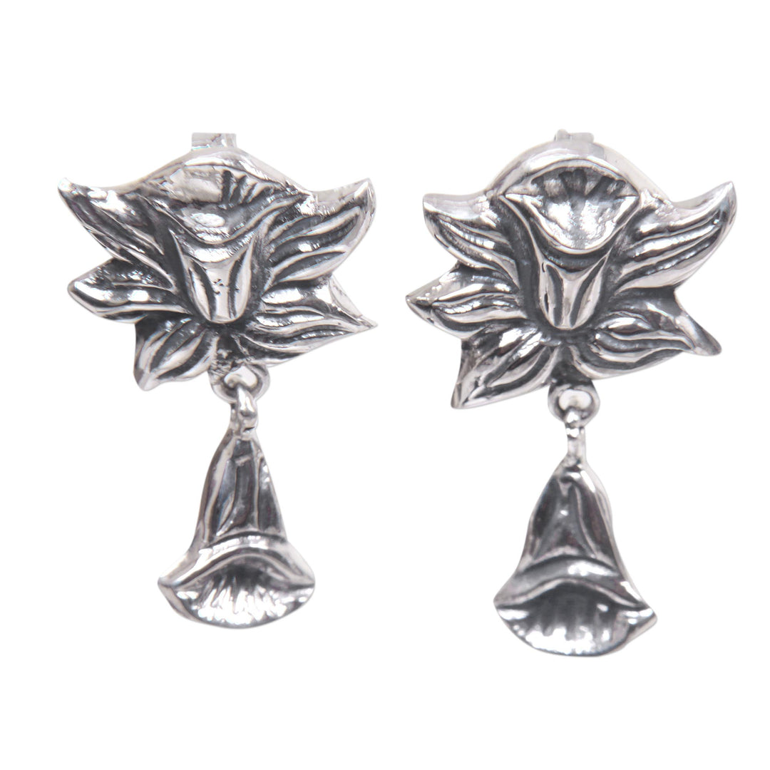Sterling silver flower earrings - Radiant Daffodils