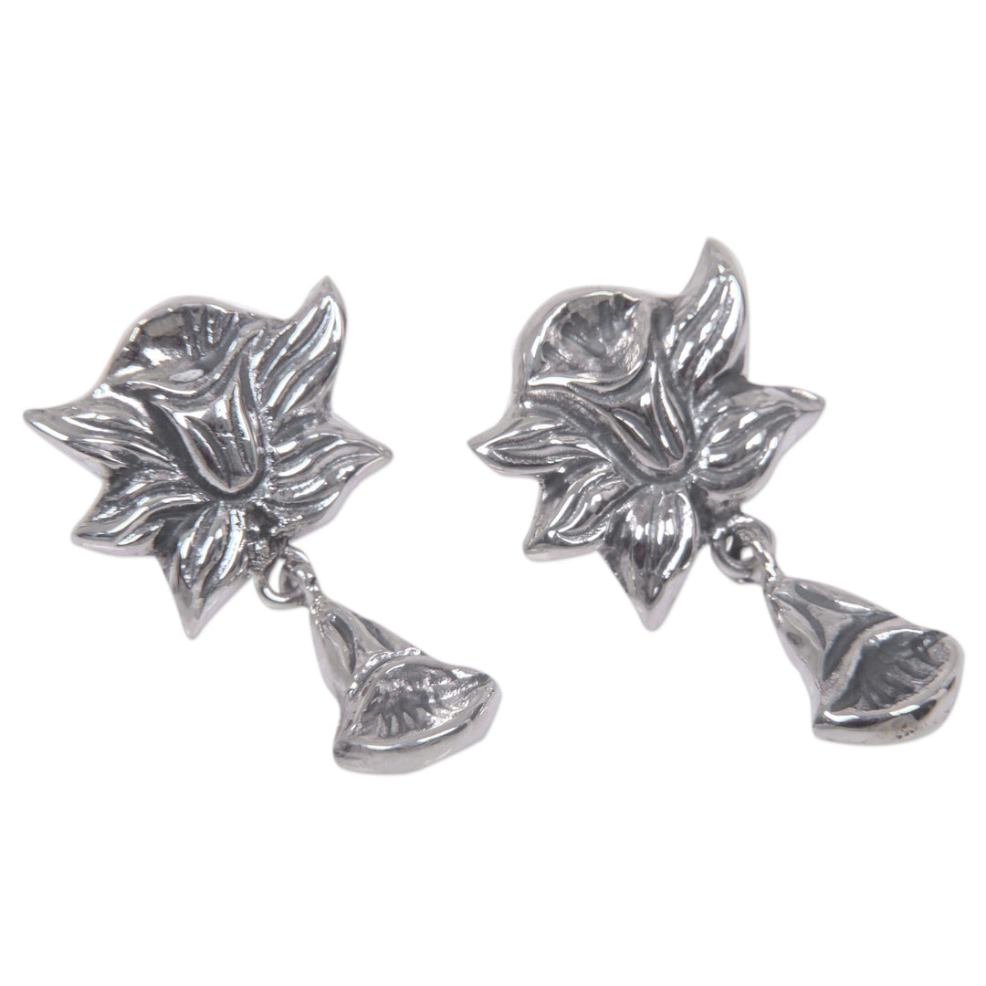 Sterling silver flower earrings - Radiant Daffodils