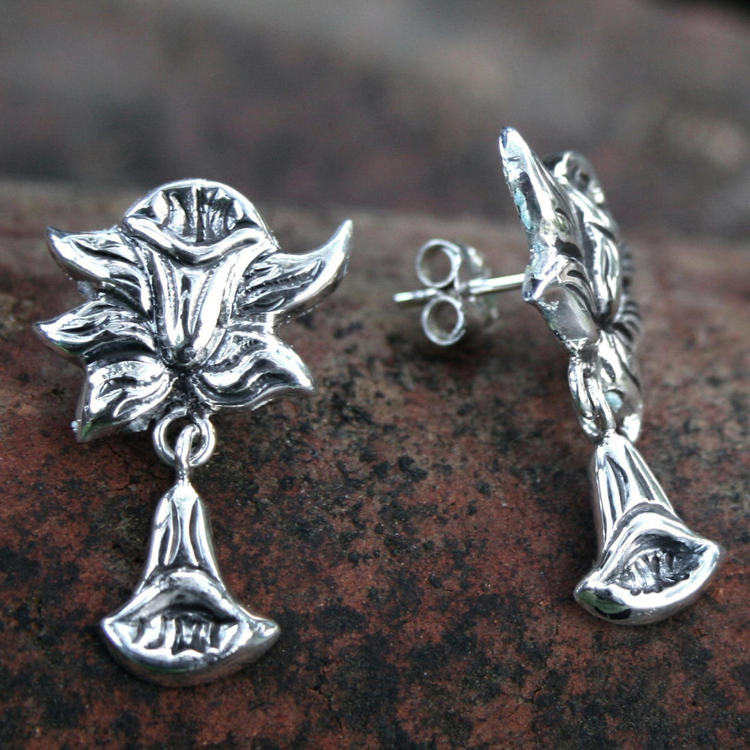 Sterling silver flower earrings - Radiant Daffodils