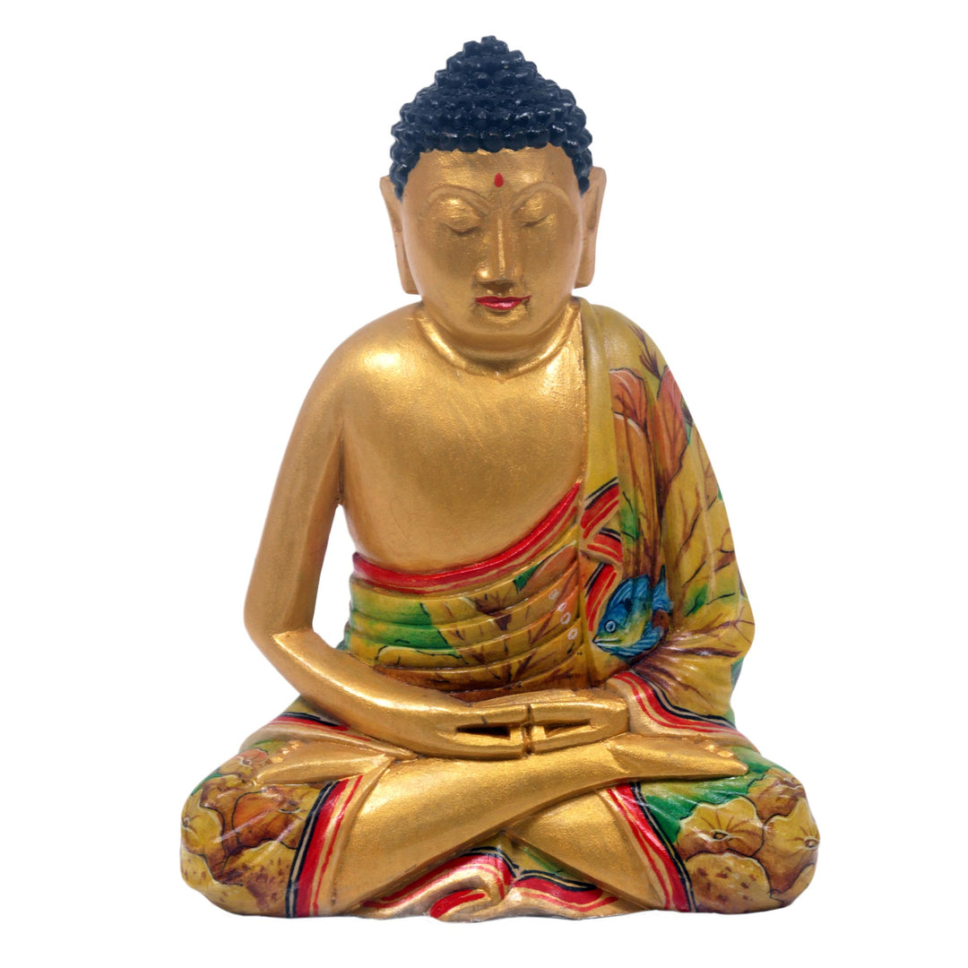 Hand Made Wood Sculpture - Buddha in Meditation