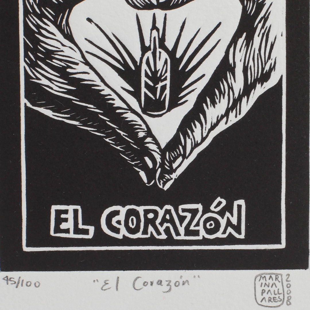Original Aquatint Etching Ltd Edition Mexico Fine Art - The Heart Tequila Lotto