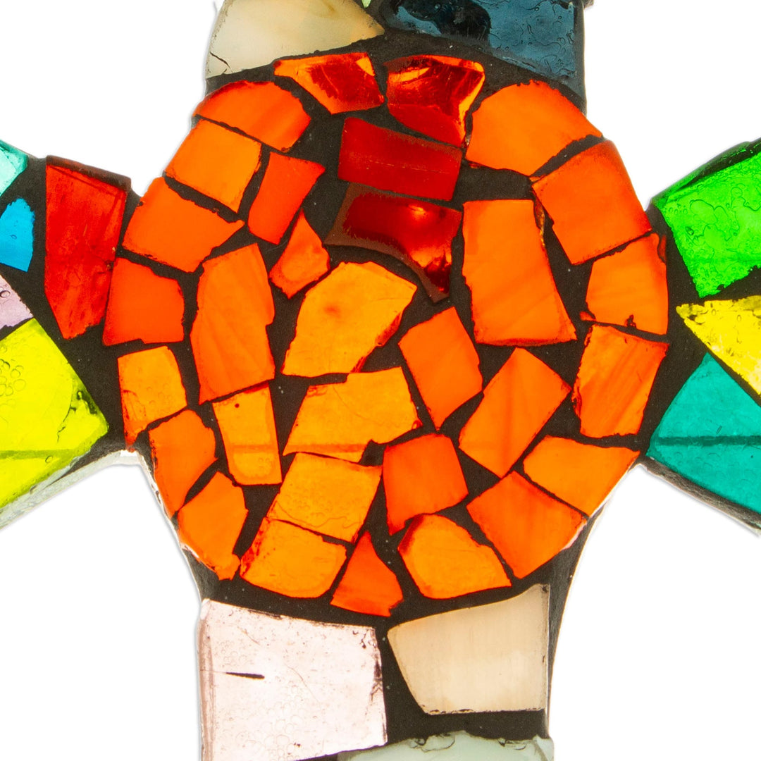 Stained glass cross - Fire of Faith