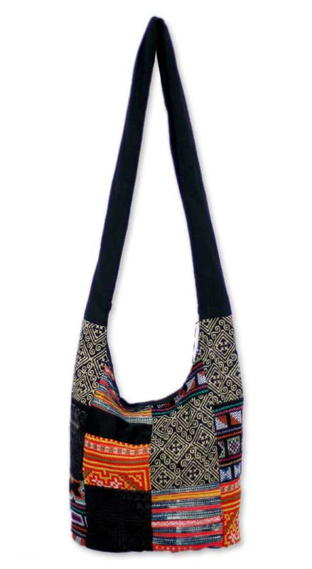 Cotton sling tote bag - Hmong Colors