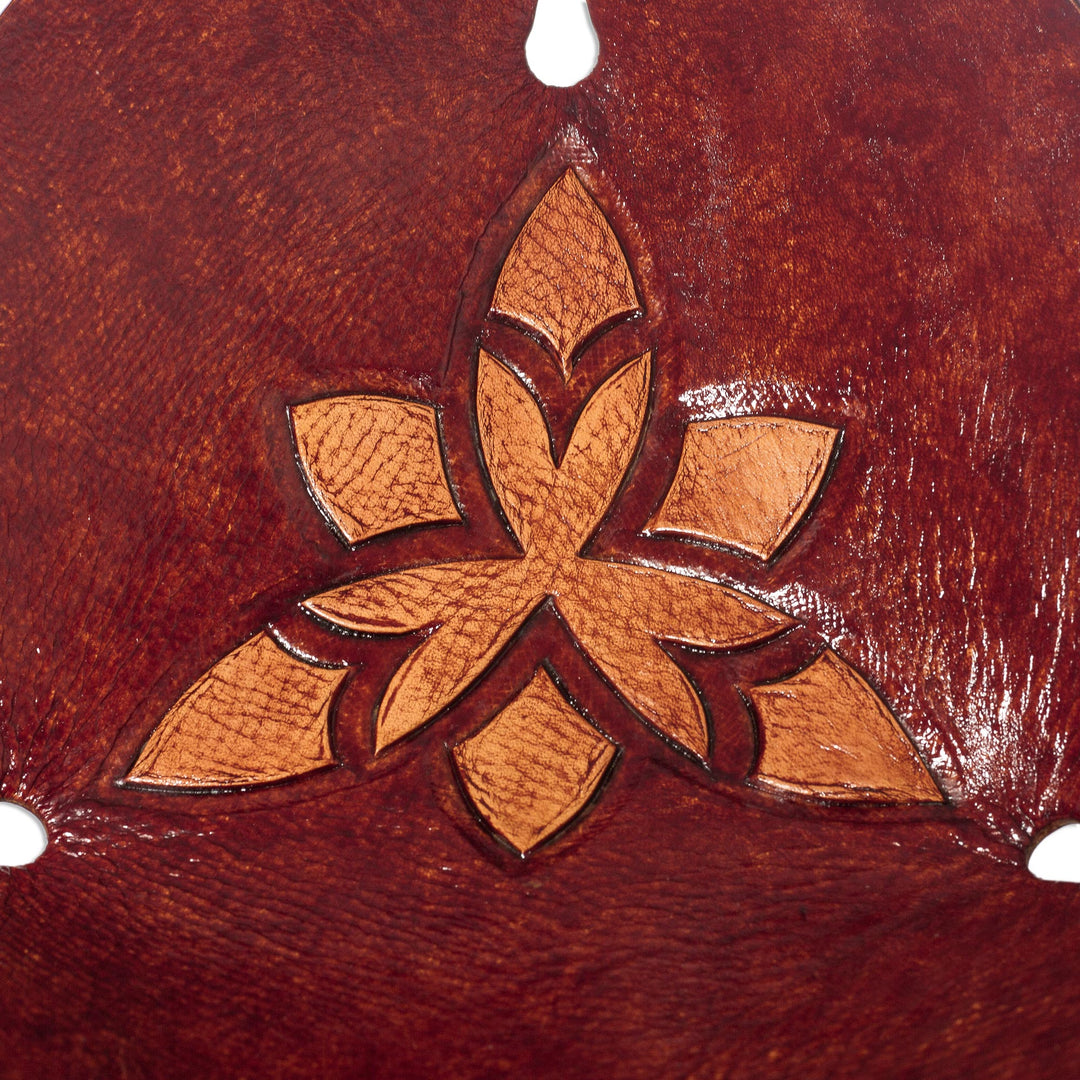 Unique Leather Catchall and Key Bowl Handcrafted in Peru - Goth Pyramid Tattoo