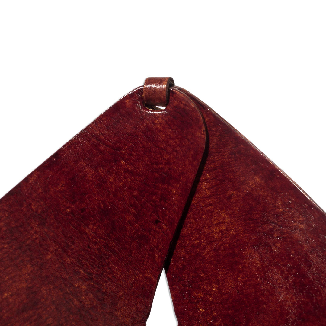 Unique Leather Catchall and Key Bowl Handcrafted in Peru - Goth Pyramid Tattoo