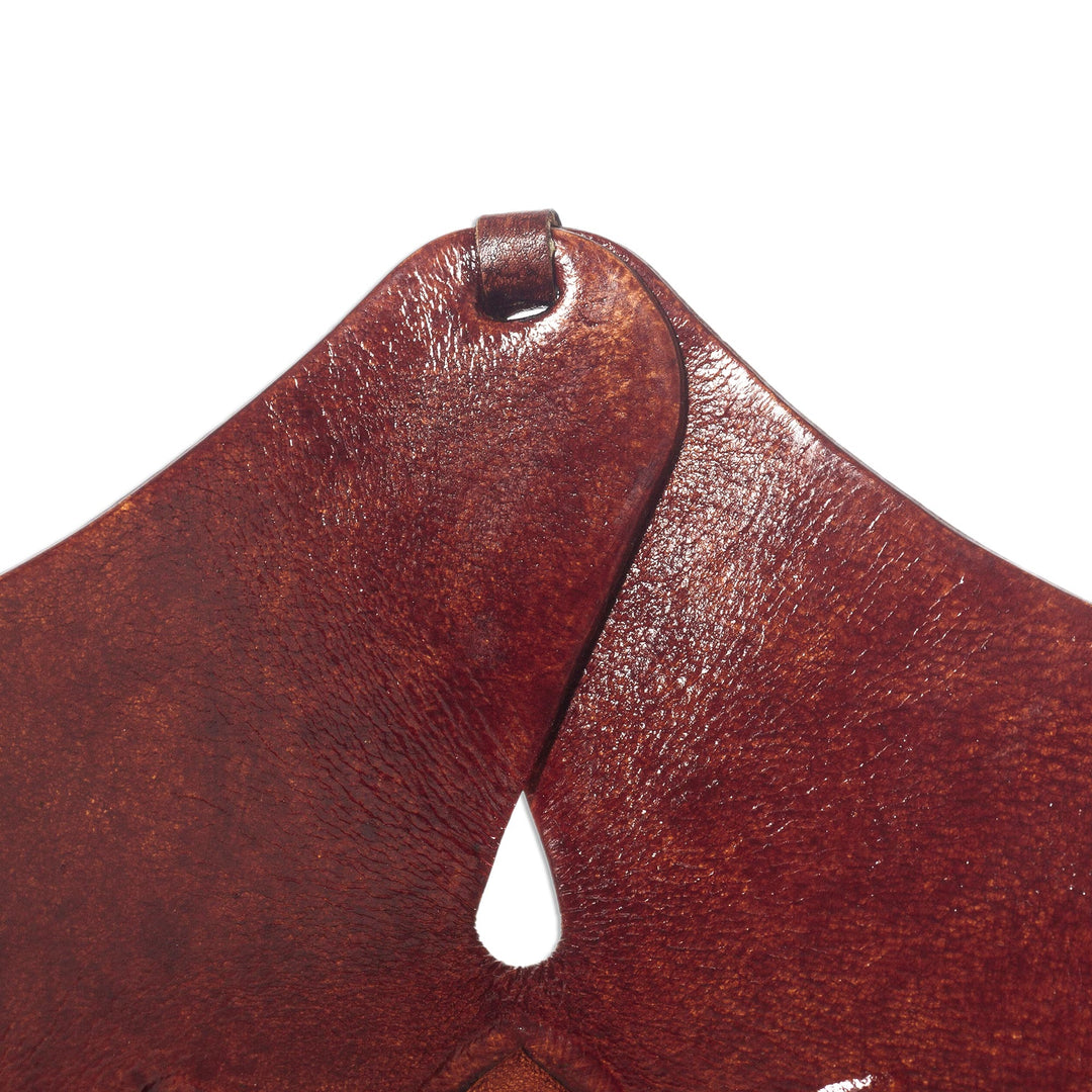 Andean Floral Hand Tooled Leather Catchall in Dark Brown - Gothic Star