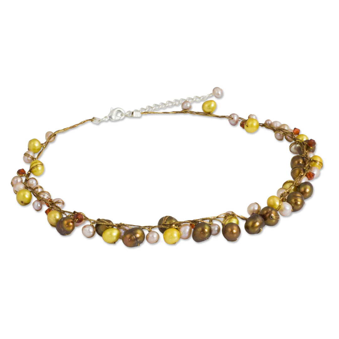Handmade Pearl Necklace - River of Gold