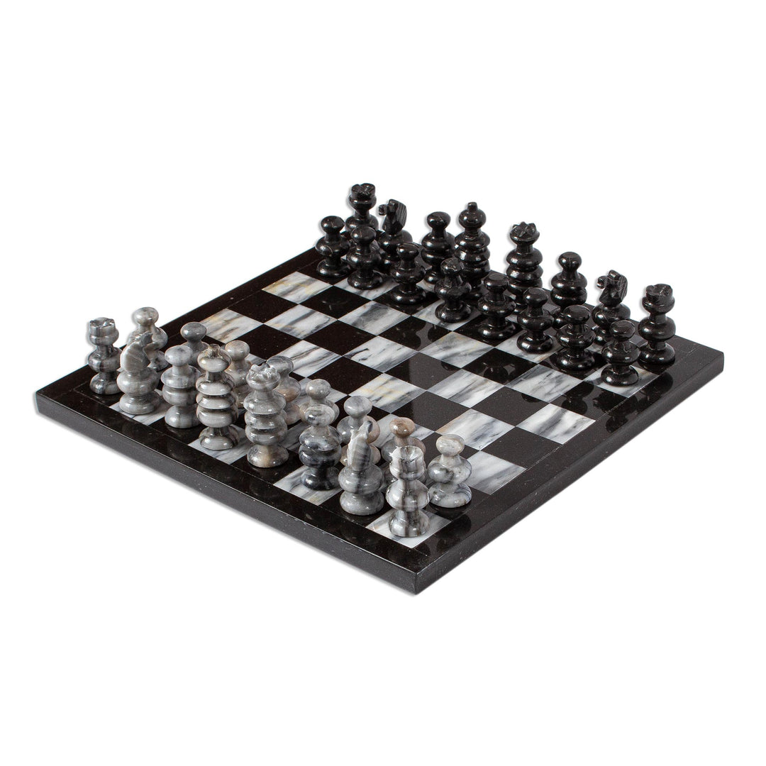 11 Inch Hand Carved Marble Chess Set Mexico - Sophisticate