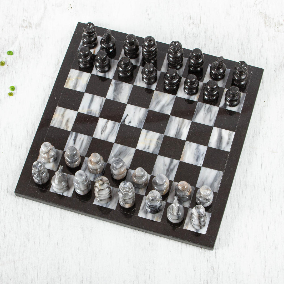 11 Inch Hand Carved Marble Chess Set Mexico - Sophisticate