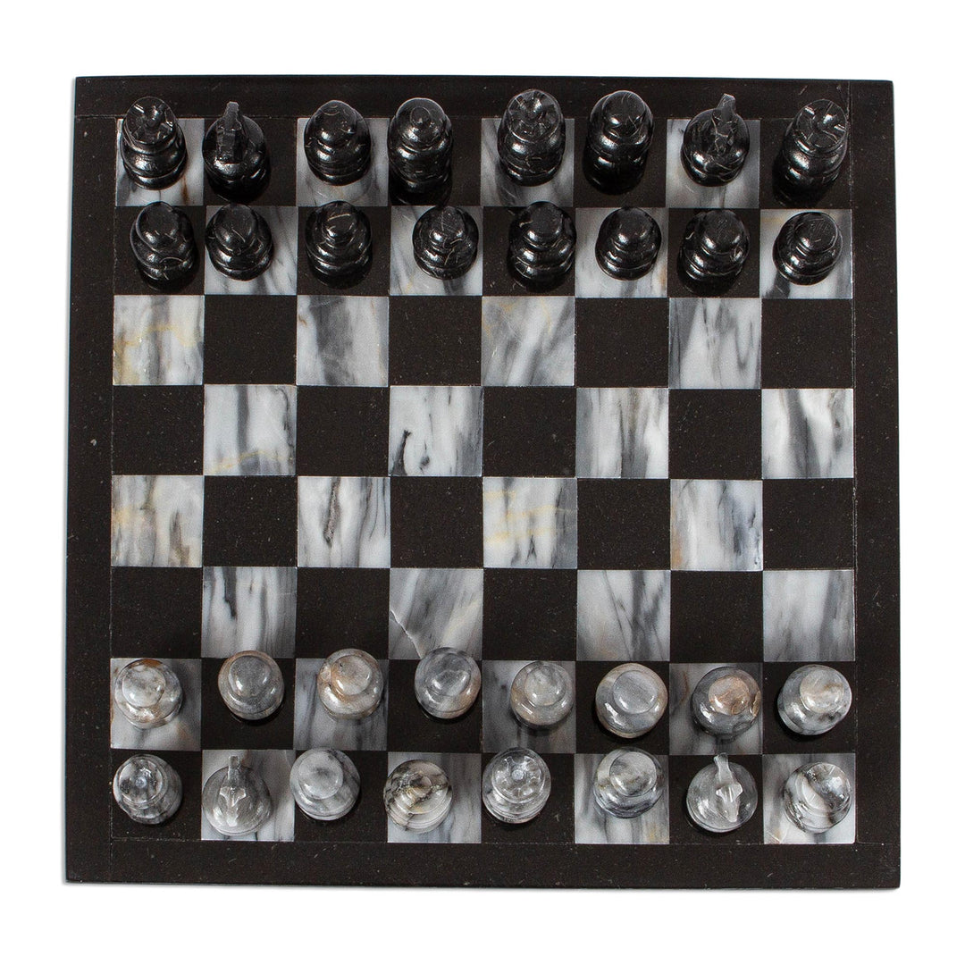 11 Inch Hand Carved Marble Chess Set Mexico - Sophisticate