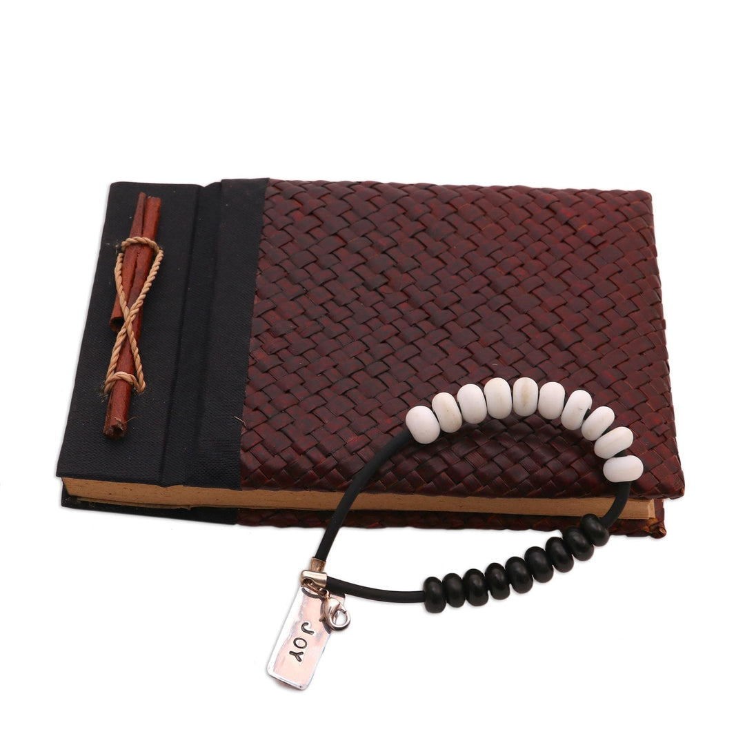 Karma Counter bracelet and natural fiber journal - Good Vibes