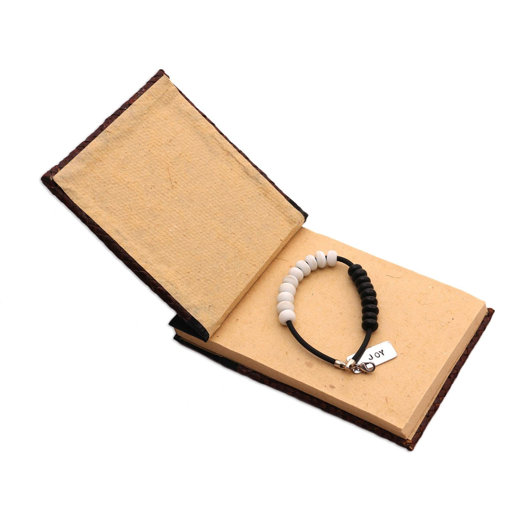Karma Counter bracelet and natural fiber journal - Good Vibes