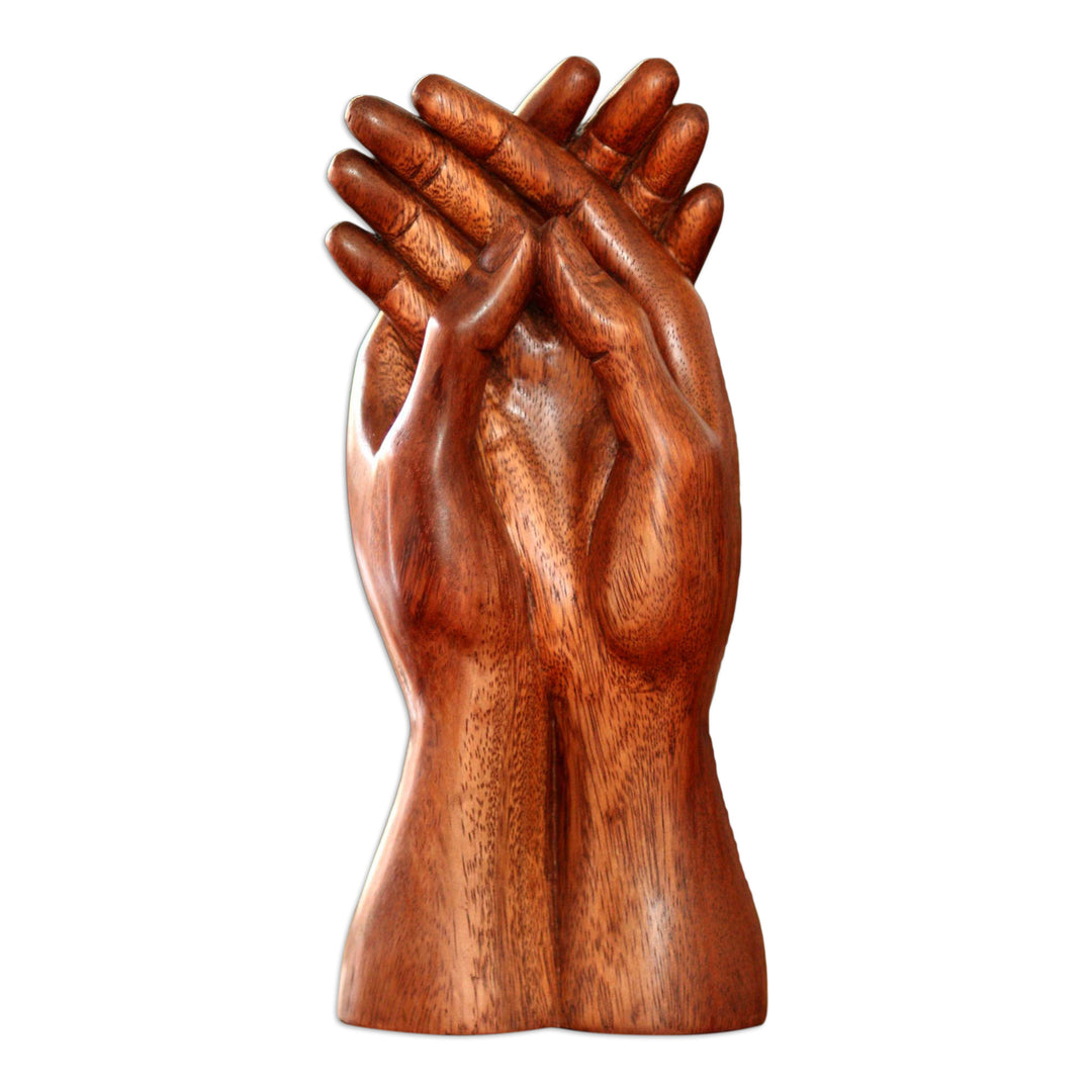 Indonesian Suar Wood Sculpture - Friendly Post