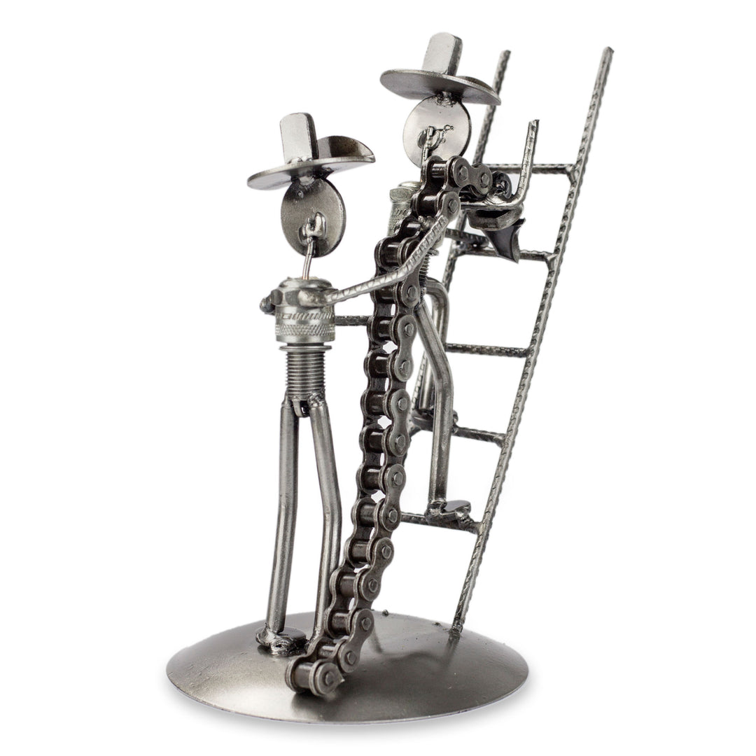 Recycled metal sculpture - Firefighters at Work