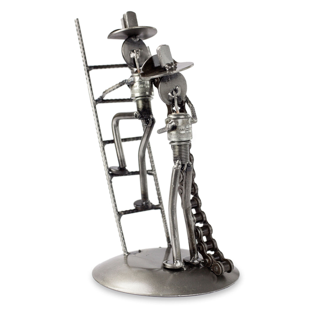 Recycled metal sculpture - Firefighters at Work