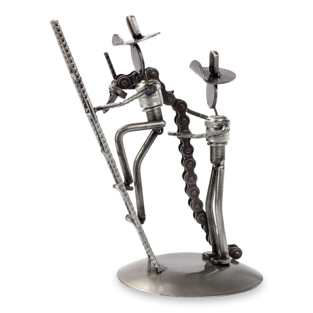 Recycled metal sculpture - Firefighters at Work