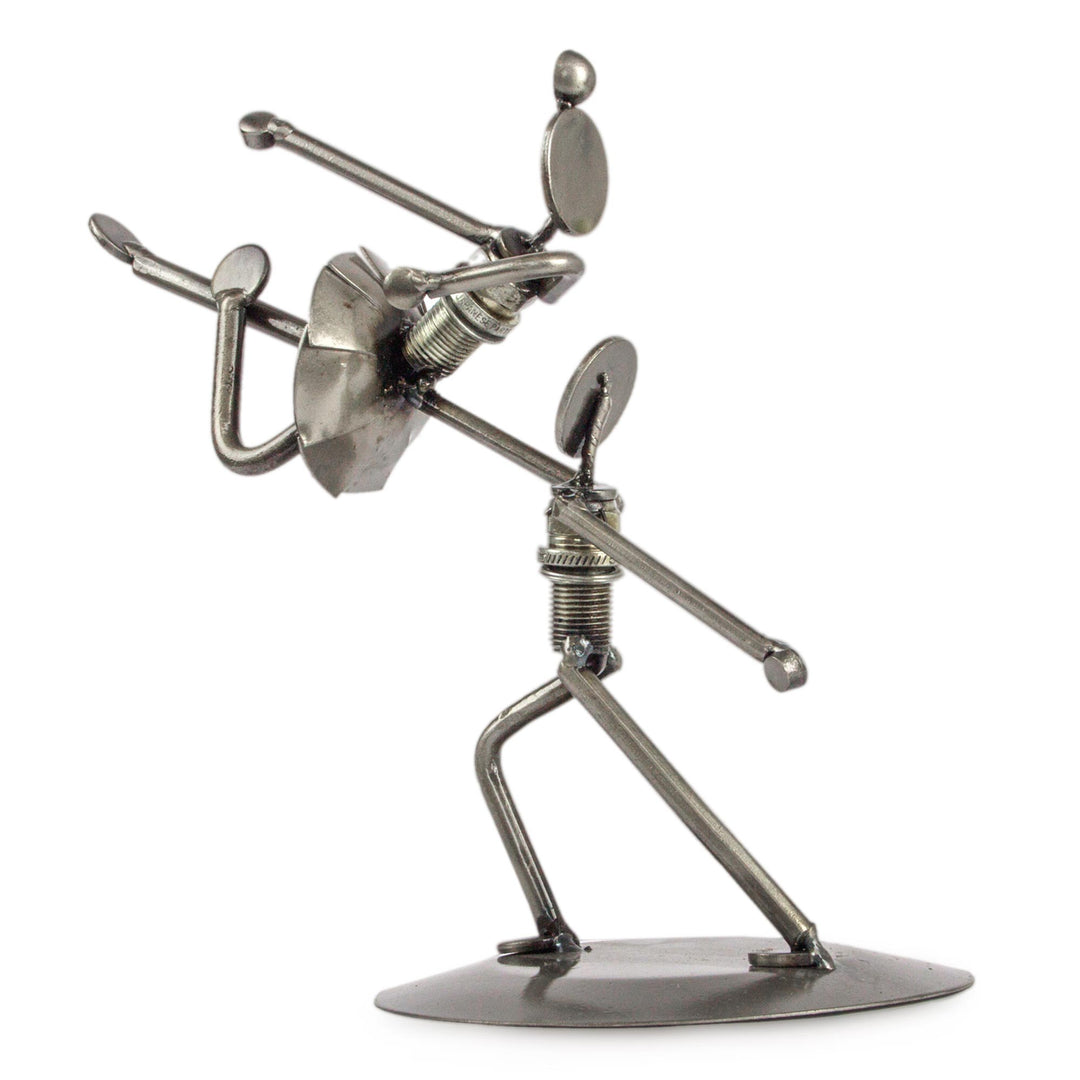 Unique Dance and Music Recycled Metal Sculpture from Mexico - Heavenly Dancers