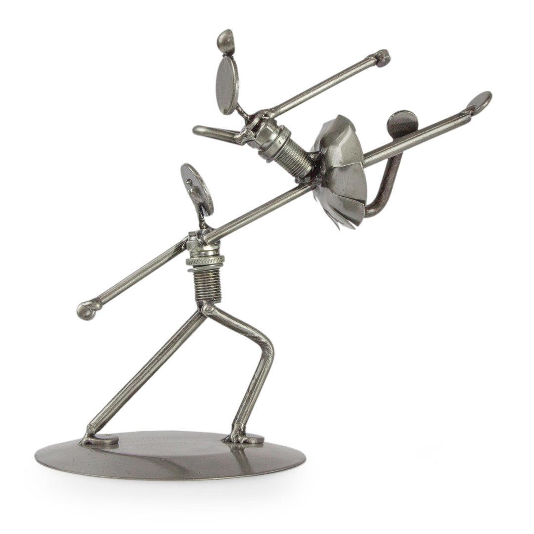 Unique Dance and Music Recycled Metal Sculpture from Mexico - Heavenly Dancers
