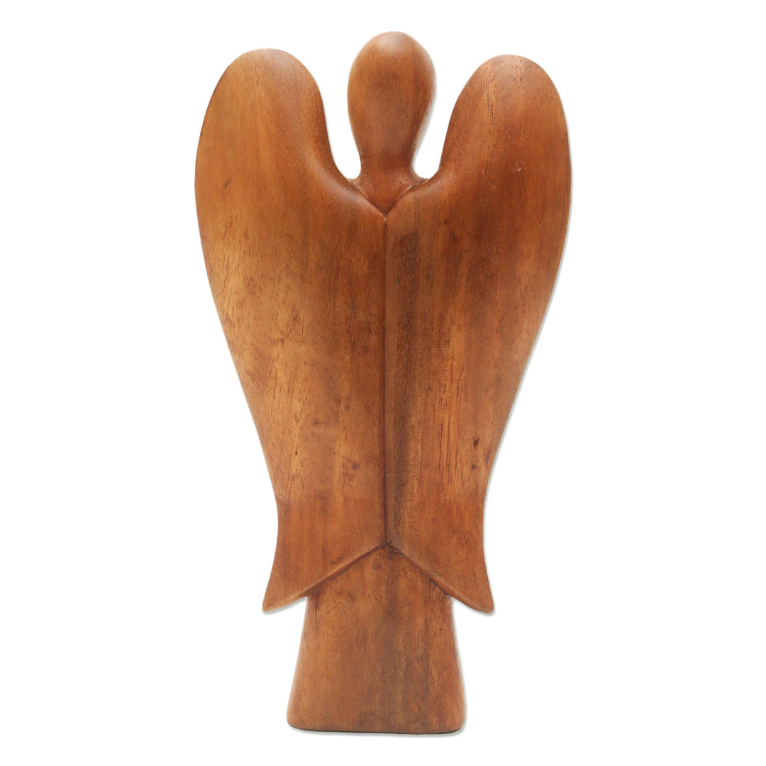 Carved Wood Sculpture - Angel Song of Peace