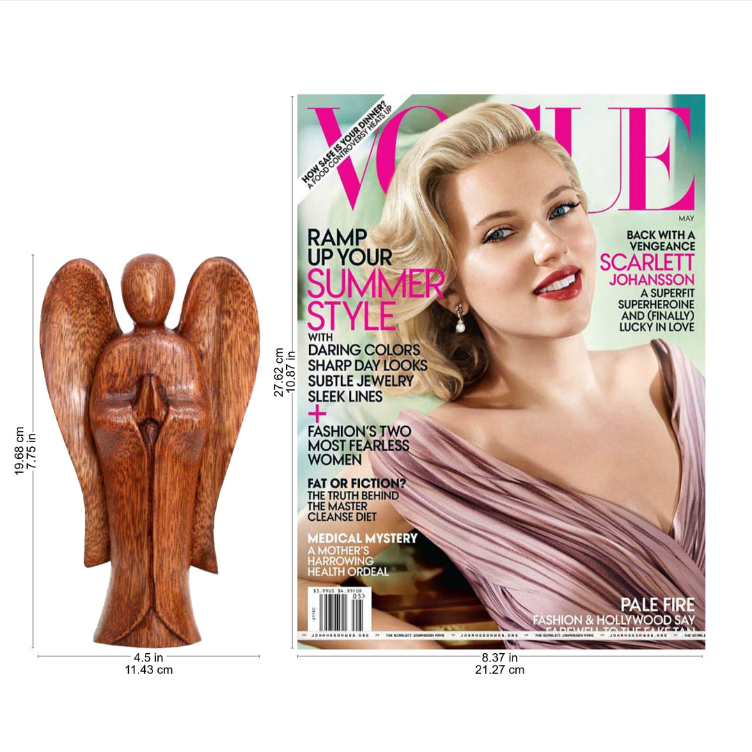 Carved Wood Sculpture - Angel Song of Peace