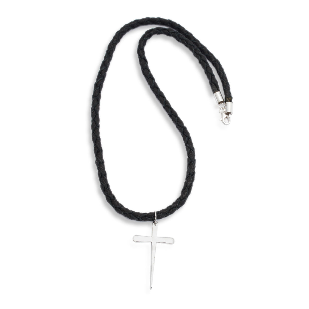 Men's Sterling Silver Cross Necklace  - Holy Sacrifice