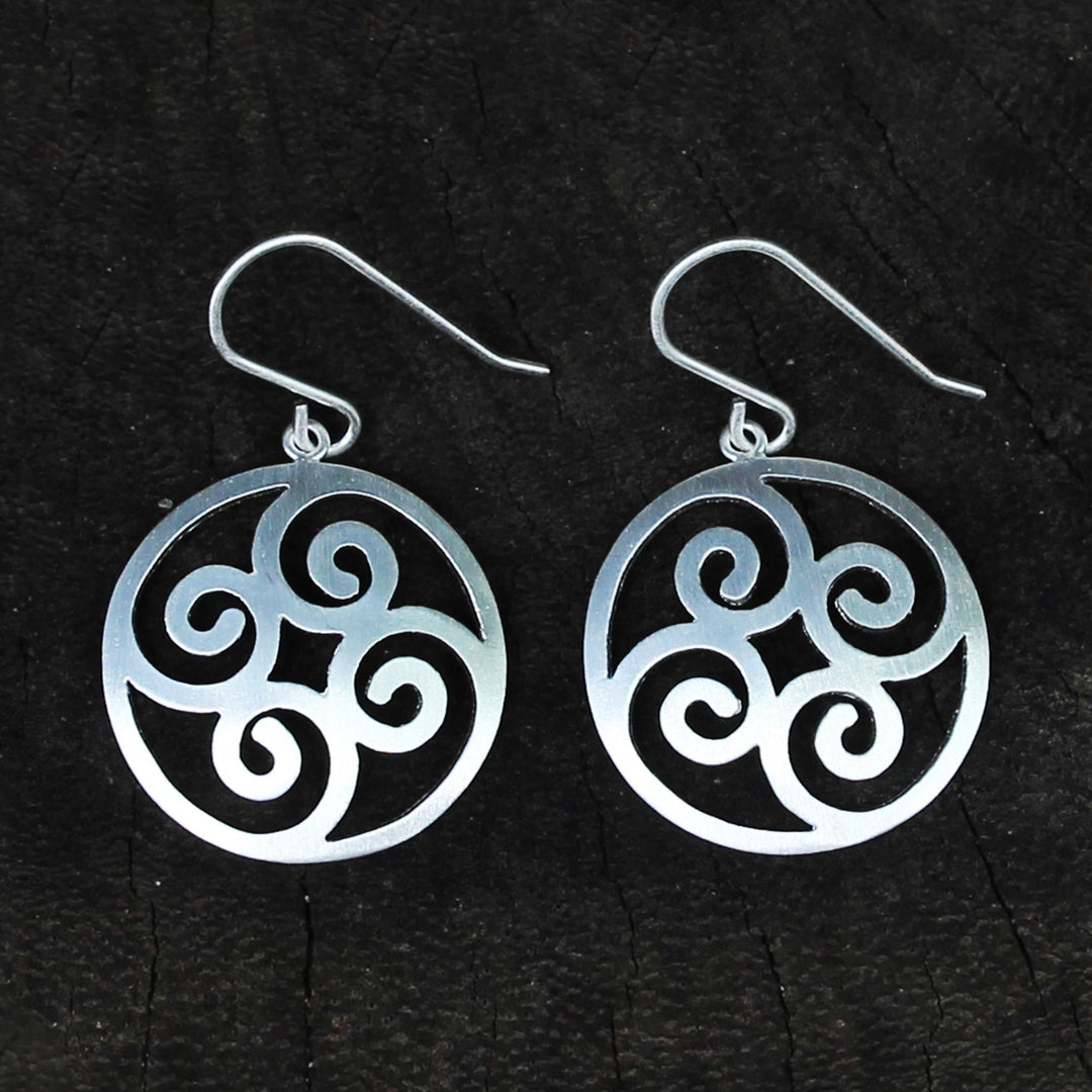 Artisan Crafted Sterling Silver Dangle Earrings - Forest Fern