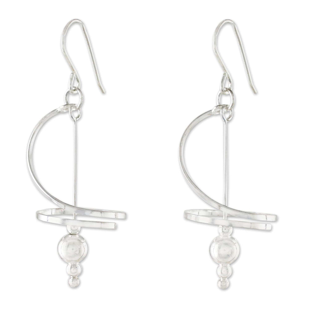 Fair Trade Modern Sterling Silver Dangle Earrings - Pirouette