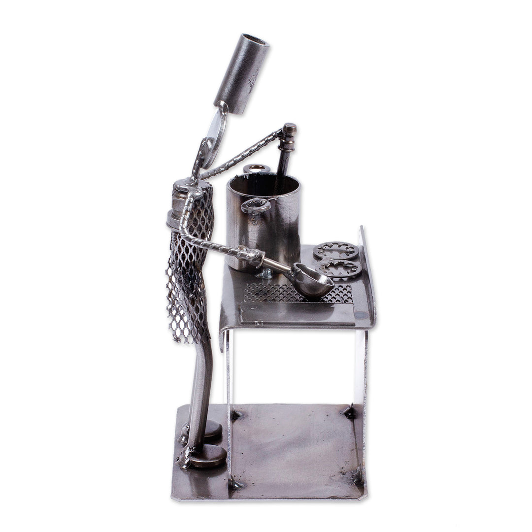 Recycled Metal Sculpture Rustic Mexico Eco Art - Rustic Chef