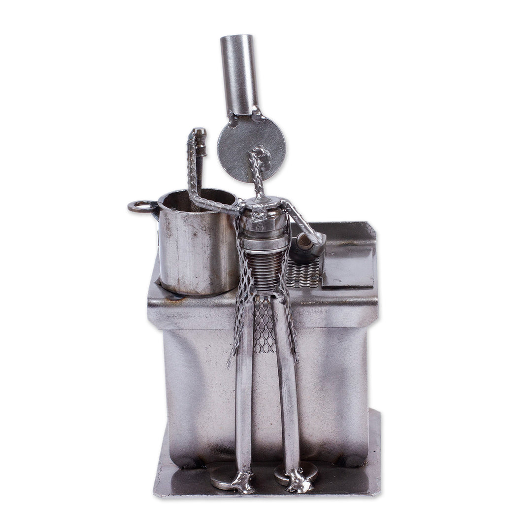 Recycled Metal Sculpture Rustic Mexico Eco Art - Rustic Chef