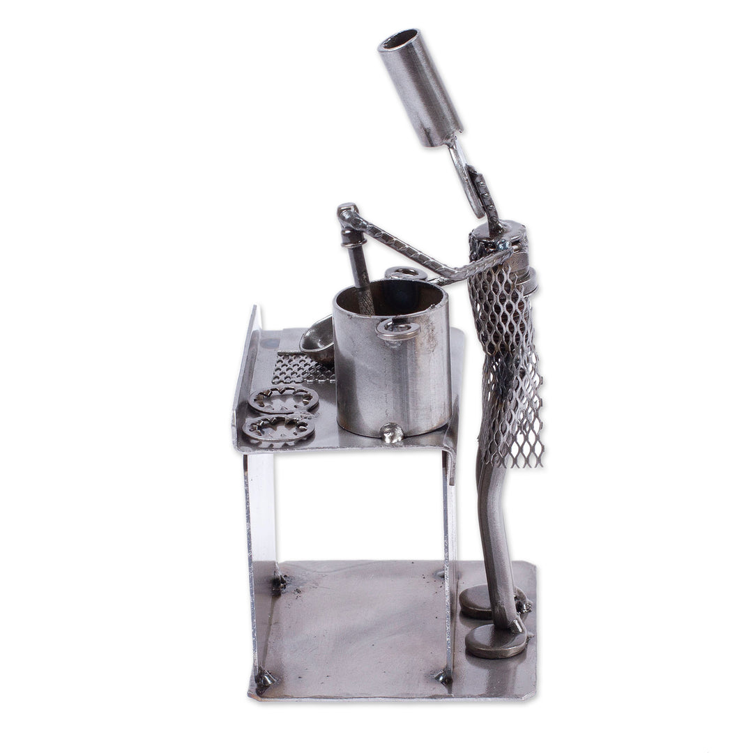 Recycled Metal Sculpture Rustic Mexico Eco Art - Rustic Chef