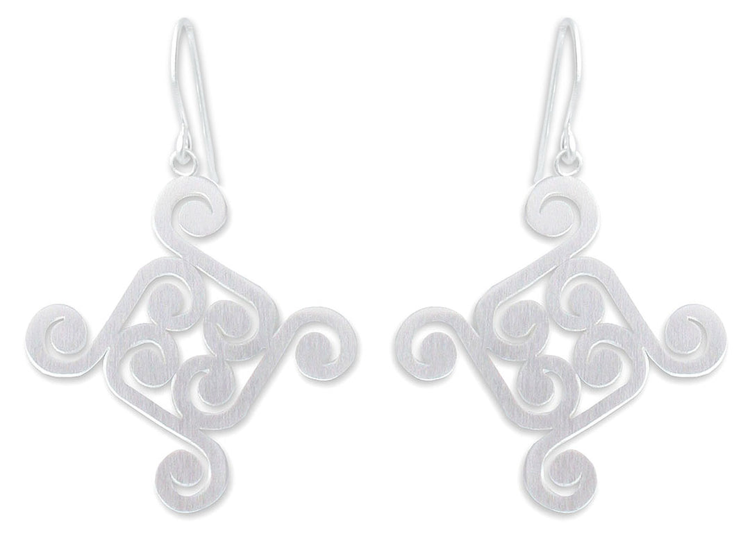 Modern Sterling Silver Earrings - Thai Swirl