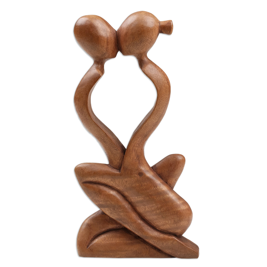 Romantic Wood Sculpture - Endless Kiss