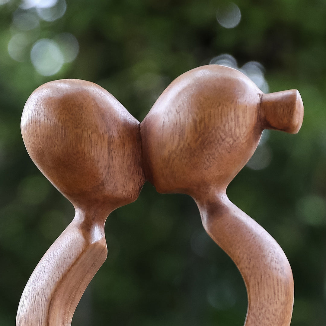 Romantic Wood Sculpture - Endless Kiss