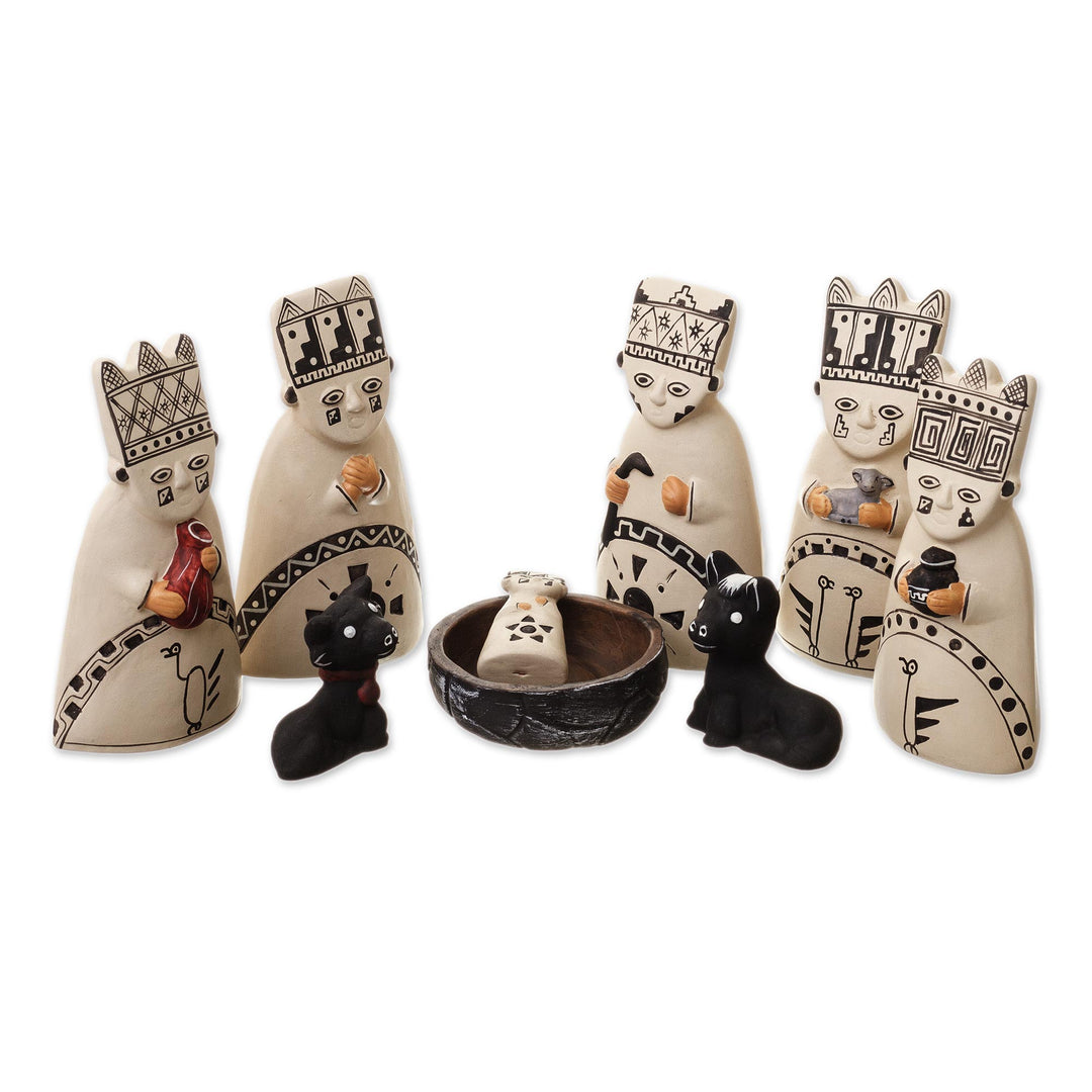Christmas Ceramic Nativity Scene from Peru - Born to the Amazons