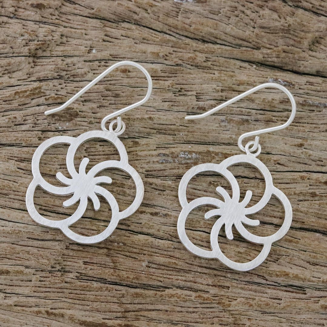 Floral Sterling Silver Earrings - Cherry Blossom