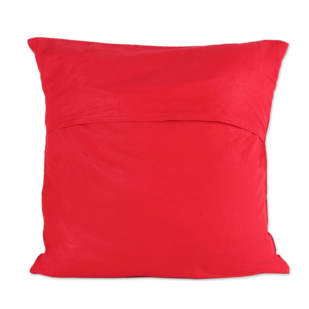 Cotton Embroidered Cushion Covers (Pair) - Desert Ruby