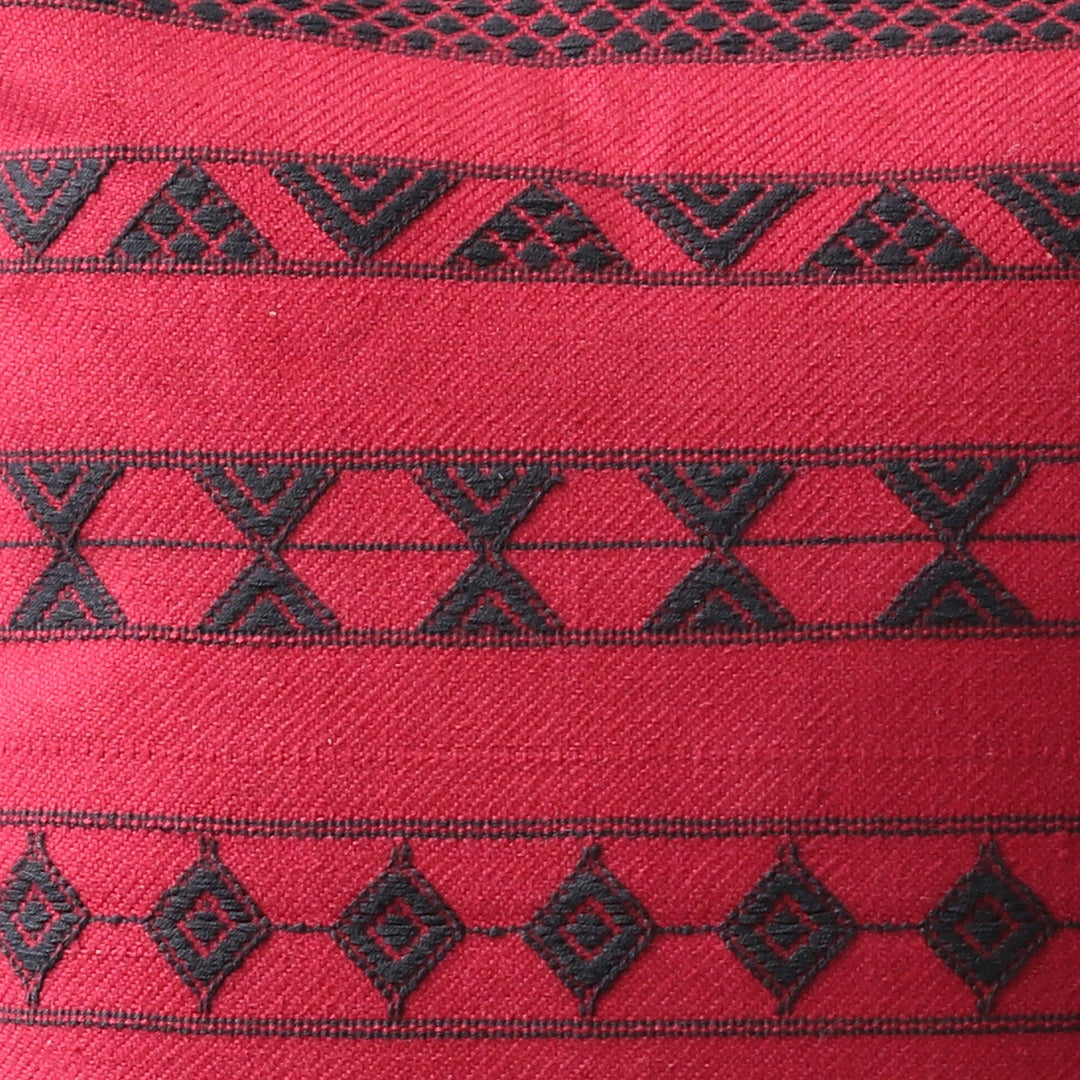 Cotton Patterned Cushion Cover (Pair) - Desert Wine