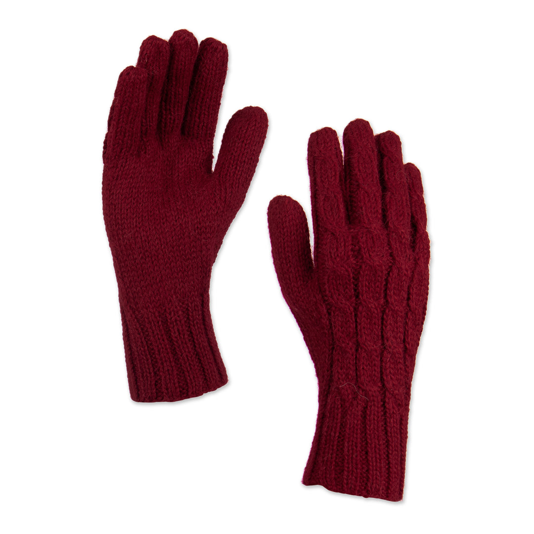 100% alpaca gloves - Lush Rose