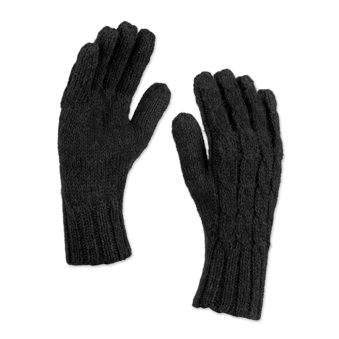 Alpaca Wool Gloves from Peru - Lush Grey