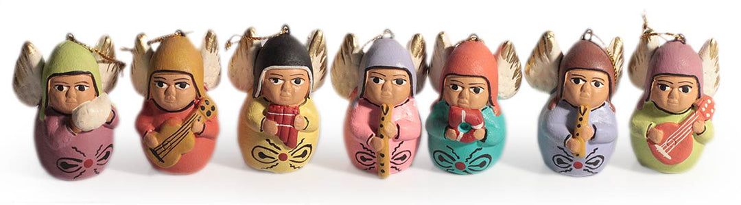 Unique Christmas Ceramic Ornaments (Set of 7) - Angel Choir