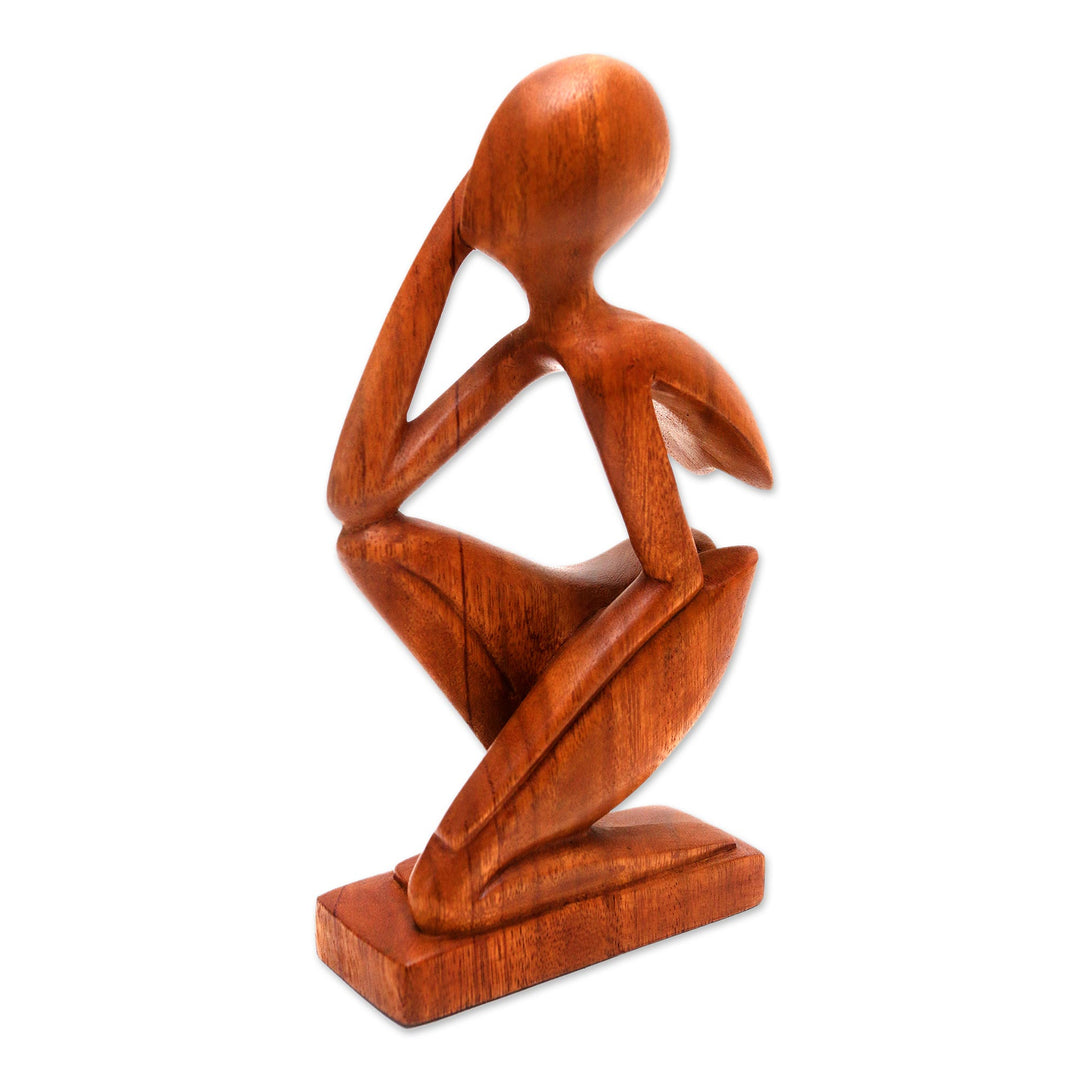 Hand Made Thought and Meditation Wood Sculpture - Deep Thought