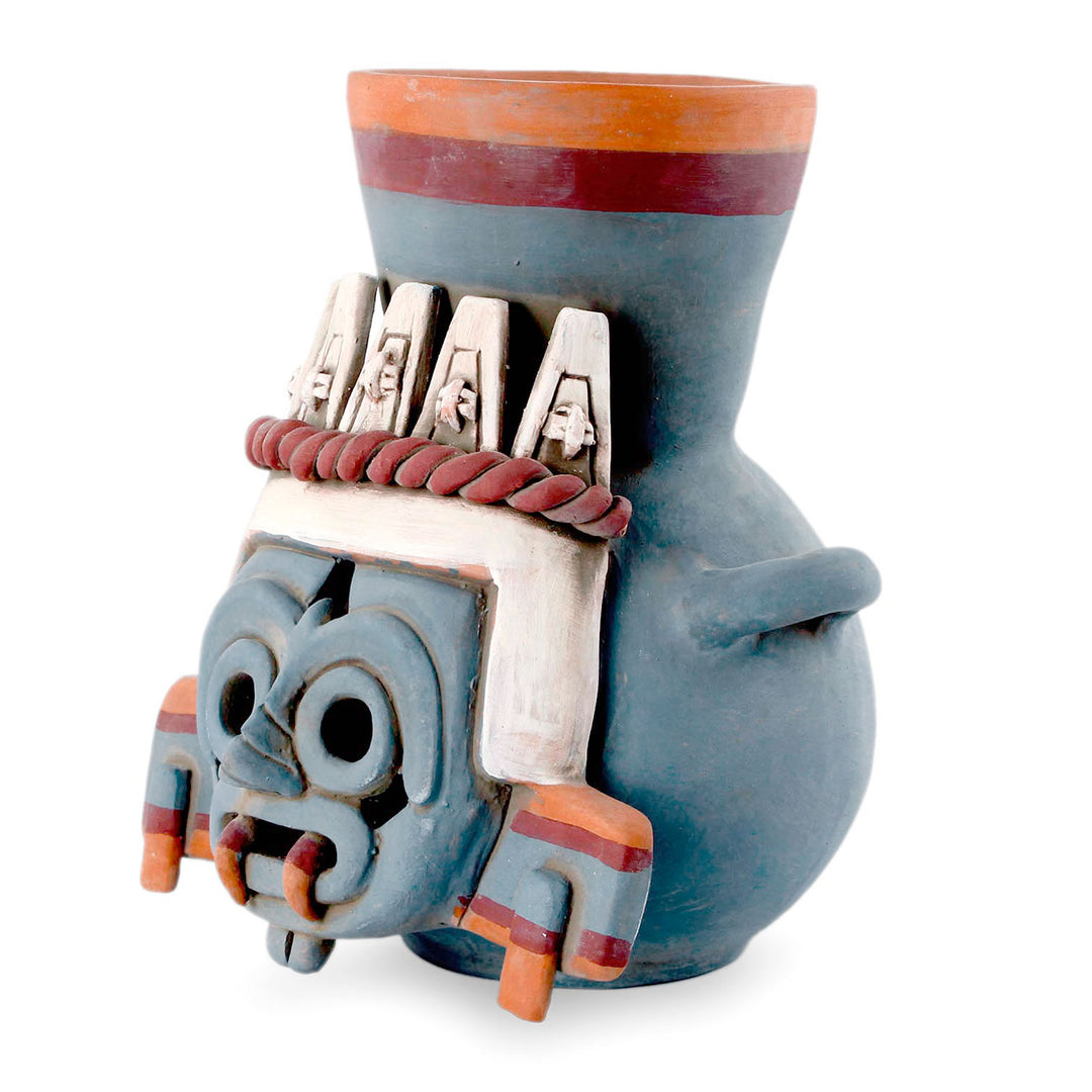 Handcrafted Archaeological Ceramic Aztec Sculpture - God of Rain and Lightning