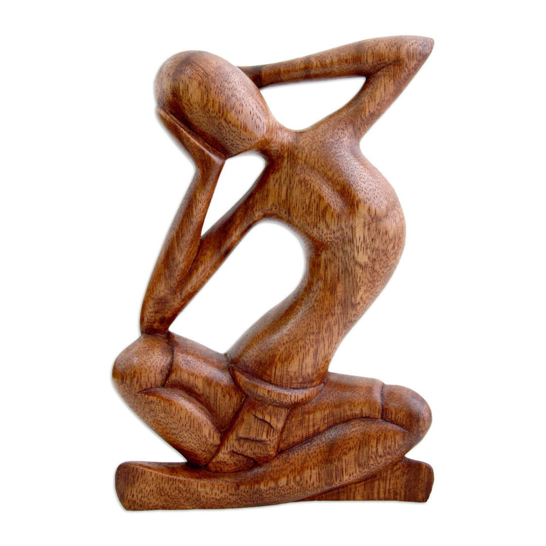 Thought and Meditation Wood Sculpture - How Do I Look?