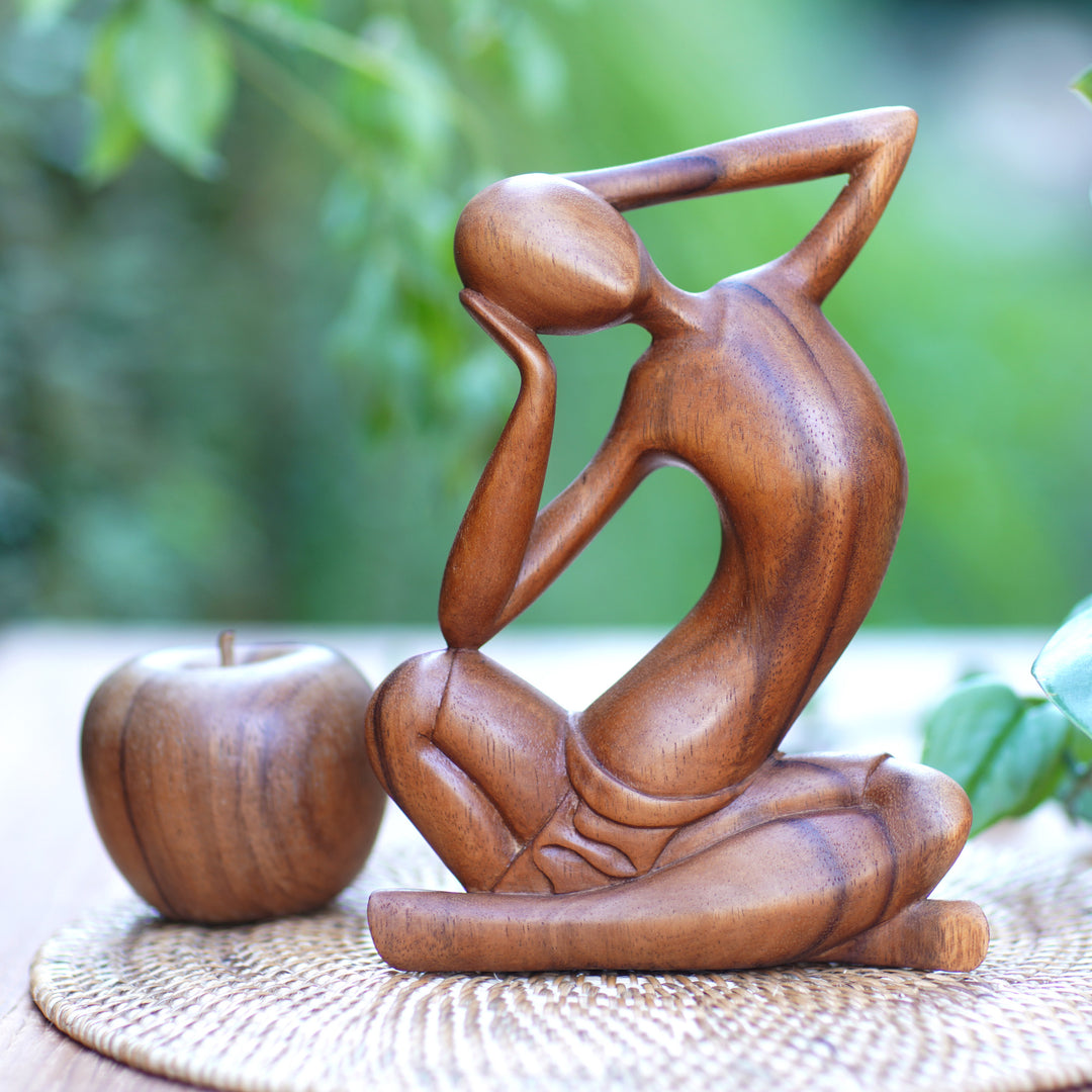 Thought and Meditation Wood Sculpture - How Do I Look?
