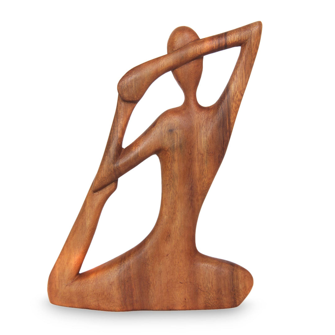Wood Sculpture from Indonesia - Yoga Stretch
