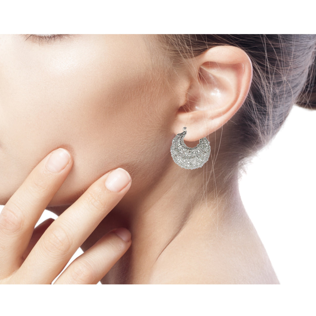 Hand Made Sterling Silver Hoop Earrings - Origins of Life