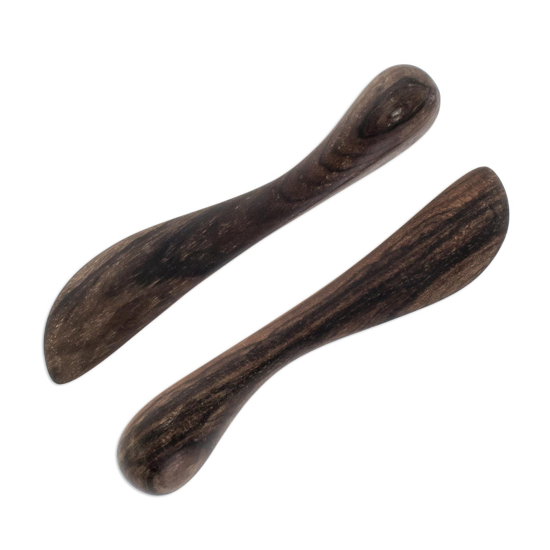 Handcrafted Modern Wood Serving Utensils (Pair) - Peten Delicatessen
