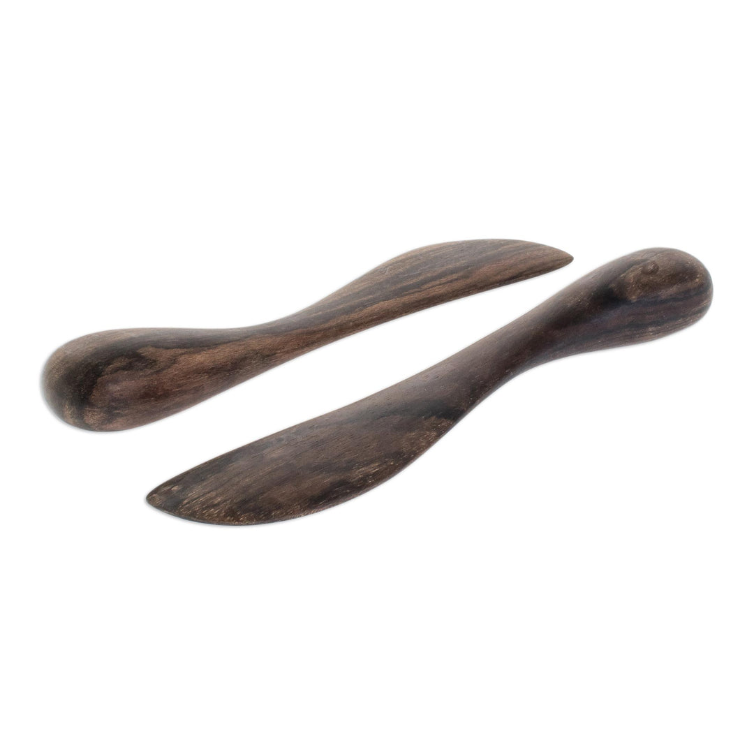 Handcrafted Modern Wood Serving Utensils (Pair) - Peten Delicatessen