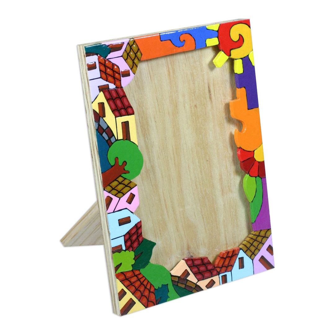 Pinewood photo frame (4x6) - Happy Home